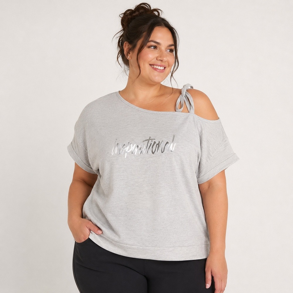 LIVI Active Inspirational Cold Shoulder Top 22/24 Athleisure Comfort Plus Size